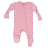 Solid Rose Elegance - 2 Way Zipper Footie