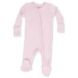 Solid Veiled Pink - 2 Way Zipper Footie