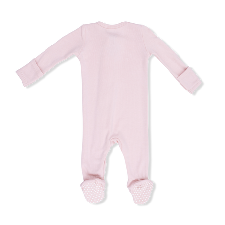 Solid Veiled Pink - 2 Way Zipper Footie