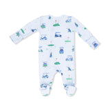 Vintage Golf Carts Blue - 2 Way Zipper Footie