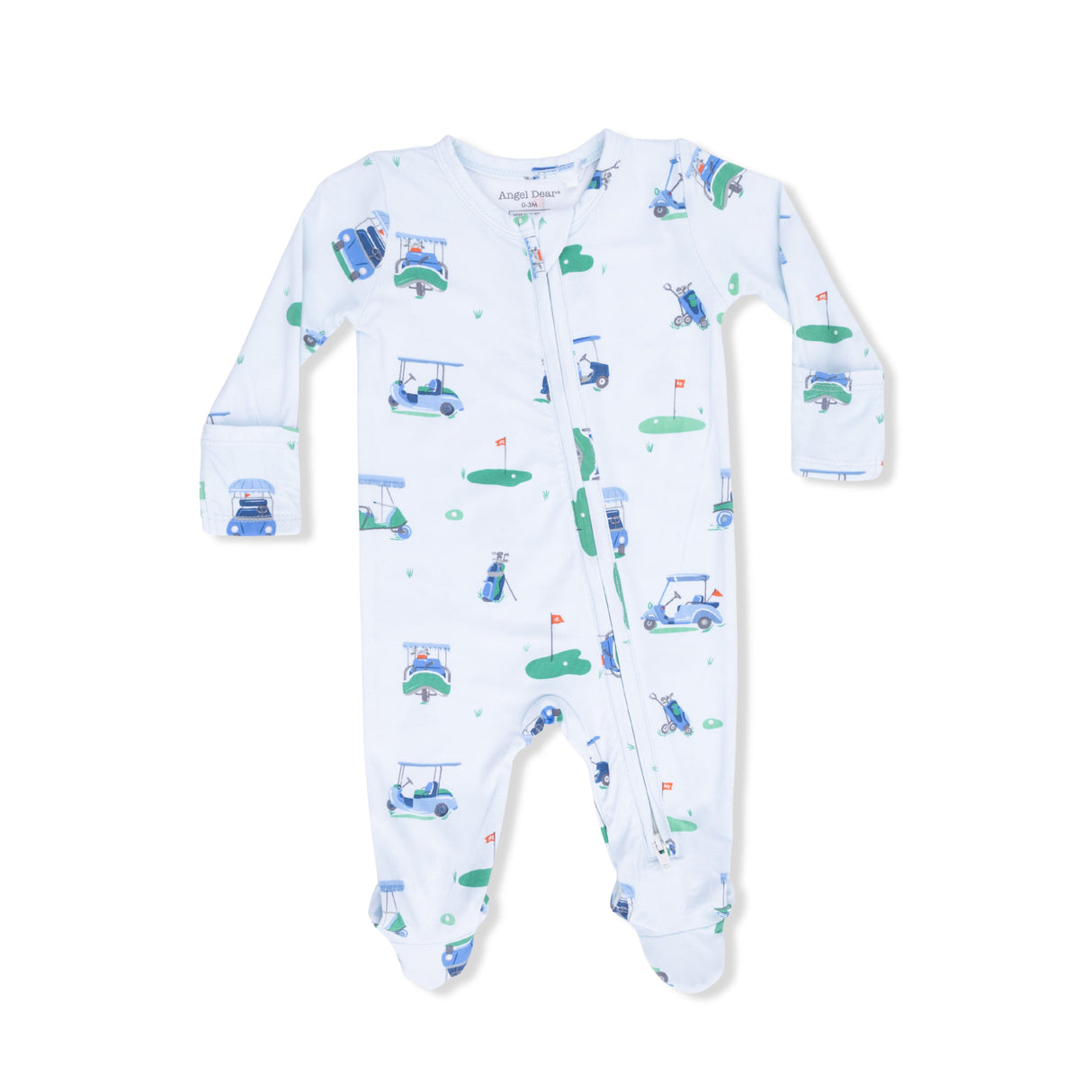 Vintage Golf Carts Blue - 2 Way Zipper Footie