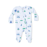 Vintage Golf Carts Blue - 2 Way Zipper Footie