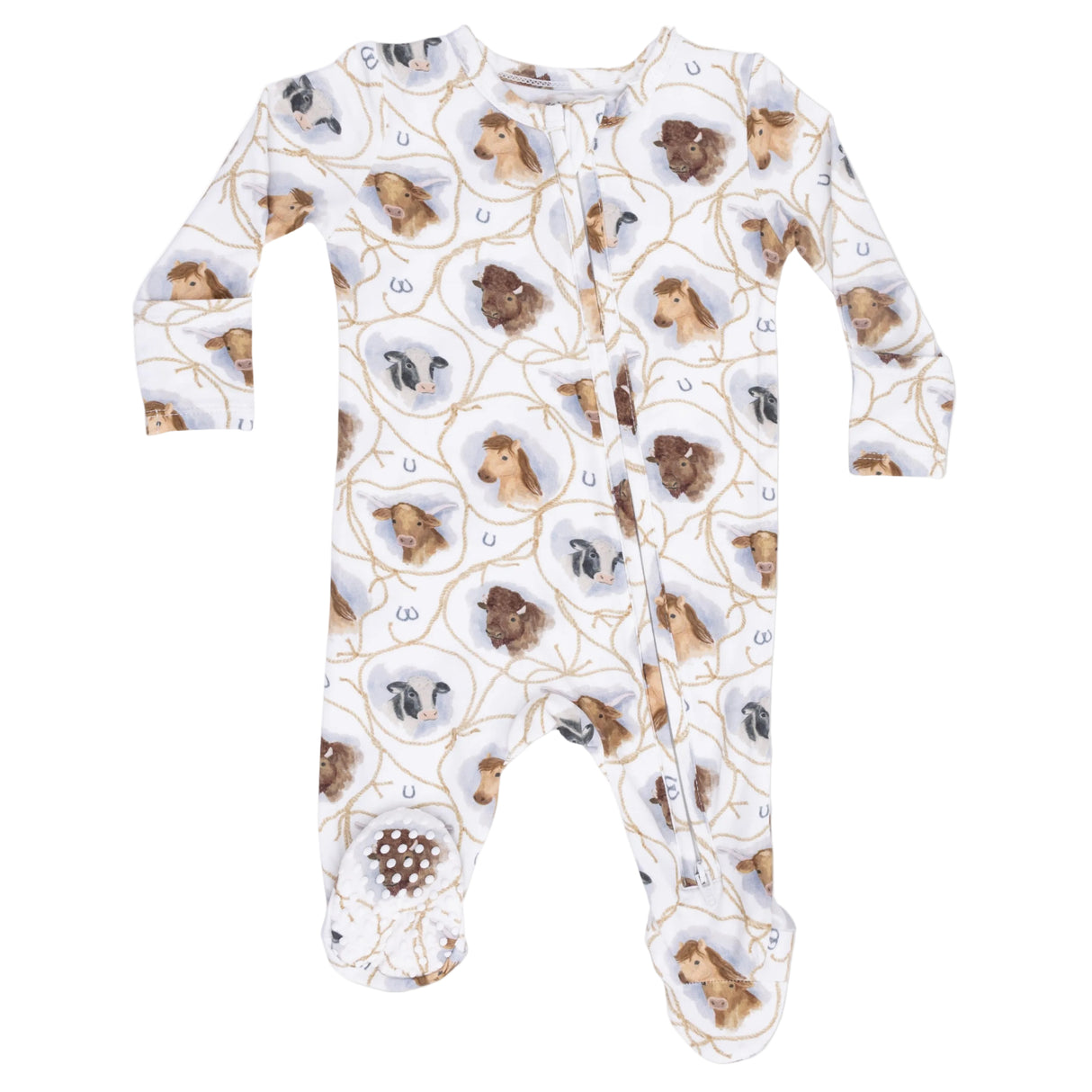 Farm Animals Rope Cameos Uni - 2 Way Zipper Footie