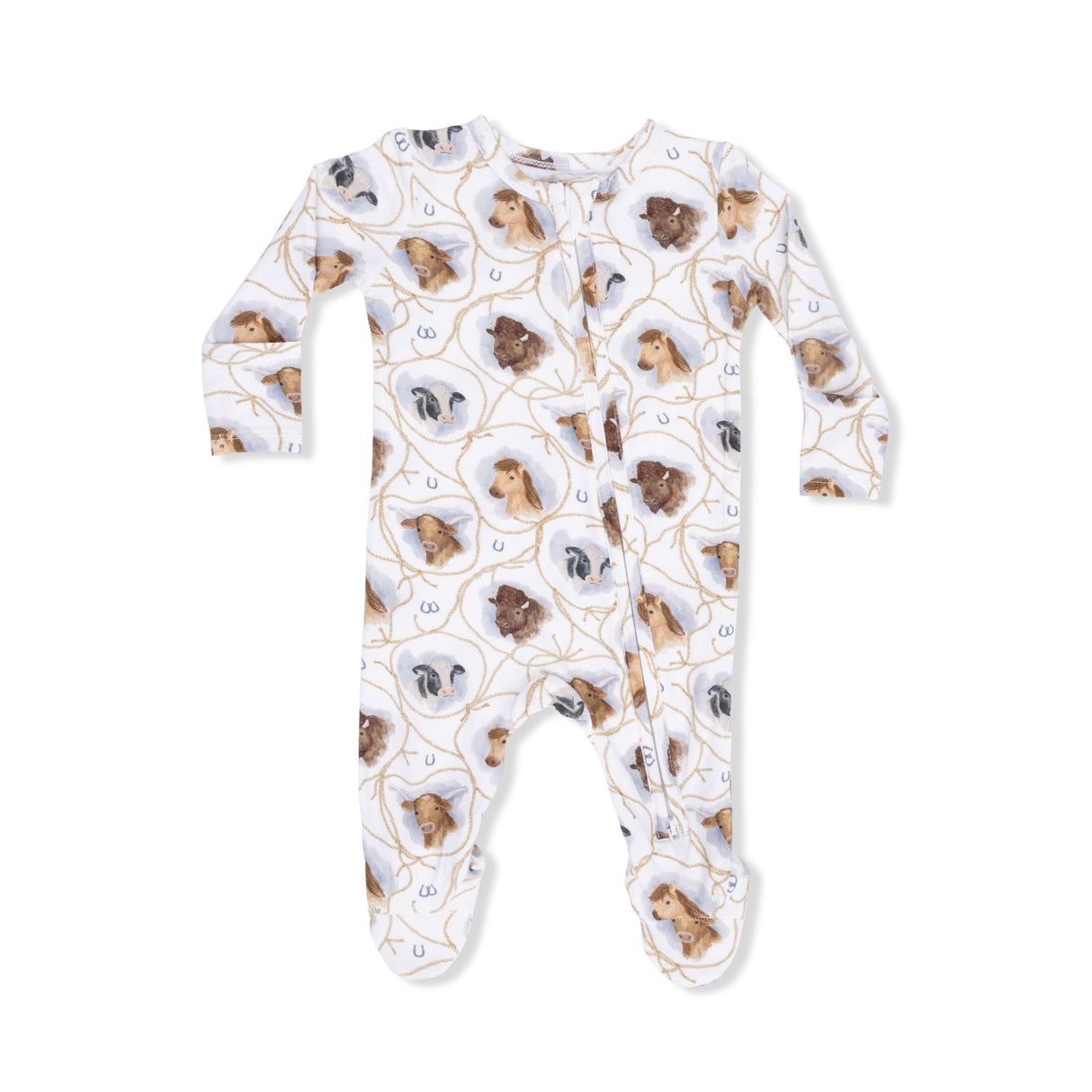 Farm Animals Rope Cameos Uni - 2 Way Zipper Footie