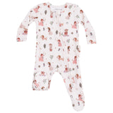 2 Way Zipper Ruffle Back Footie - Cowgirl Dogs - HoneyBug 