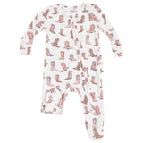 2 Way Zipper Ruffle Back Footie - Future Cowgirl - HoneyBug 
