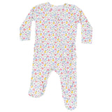 2 Way Zipper Ruffle Back Footie - Fall Fruit Floral - HoneyBug 