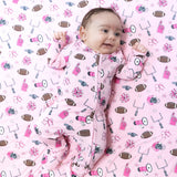 2 Way Zipper Ruffle Back Footie - Game Day Pink - HoneyBug 