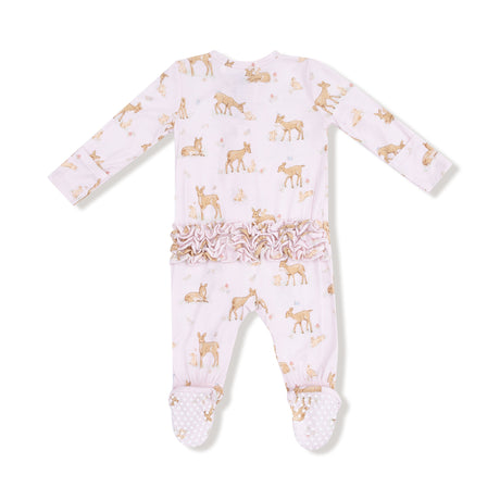 2 Way Zipper Ruffle Back Footie - Little Fawn - HoneyBug 