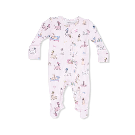 Fancy Hounds with Bows - 2 Way Ruffle Back Zipper Footie