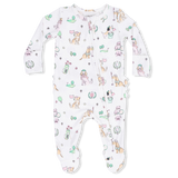 Country Club Dogs Pink - 2 Way Ruffle Back Zipper Footie