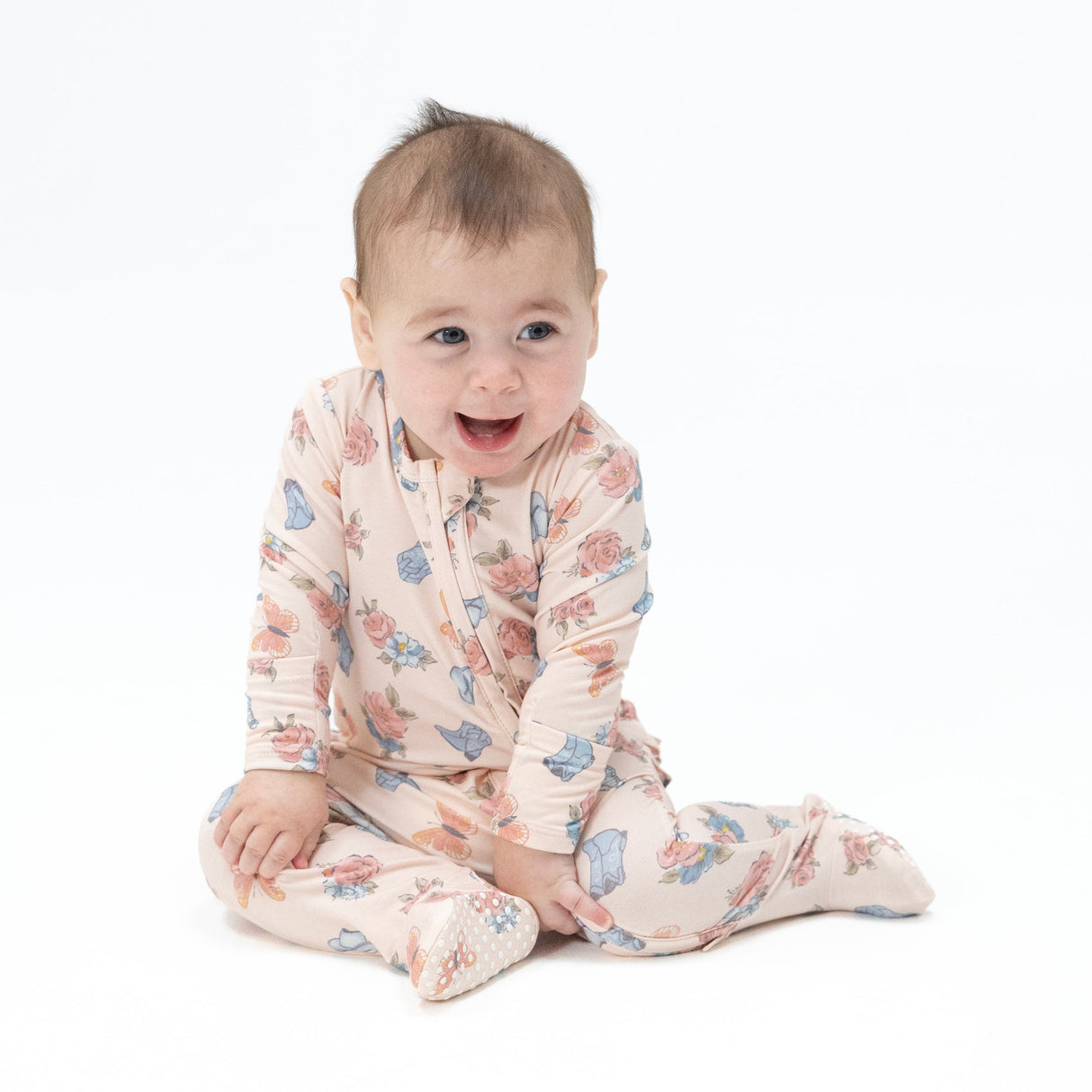 Country Girl Boots - 2 Way Ruffle Back Zipper Footie