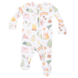 Camping Pink - 2 Way Ruffle Back Zipper Footie