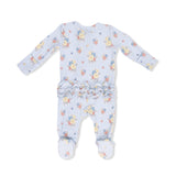 Country Stitch Floral - 2 Way Ruffle Back Zipper Footie