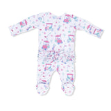 Golf Carts and Flowers - 2 Way Ruffle Back Zipper Footie