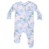 Hydrangeas - 2 Way Ruffle Back Zipper Footie