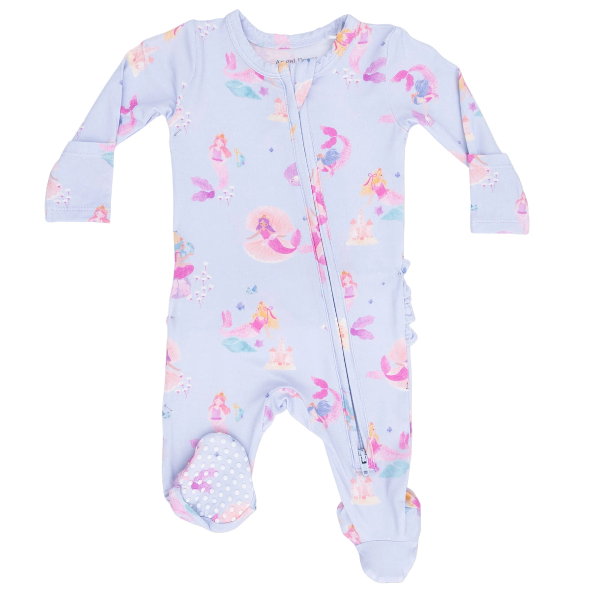 Mermaid Princesses - 2 Way Ruffle Back Zipper Footie