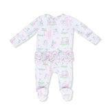 Pretty Golf - 2 Way Ruffle Back Zipper Footie & Bandana Bib Set
