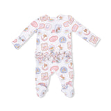 Rodeo Patches Pink - 2 Way Ruffle Back Zipper Footie
