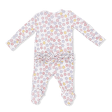 Sarah Floral - 2 Way Ruffle Back Zipper Footie