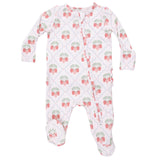 Sweet Strawberries - 2 Way Ruffle Back Zipper Footie