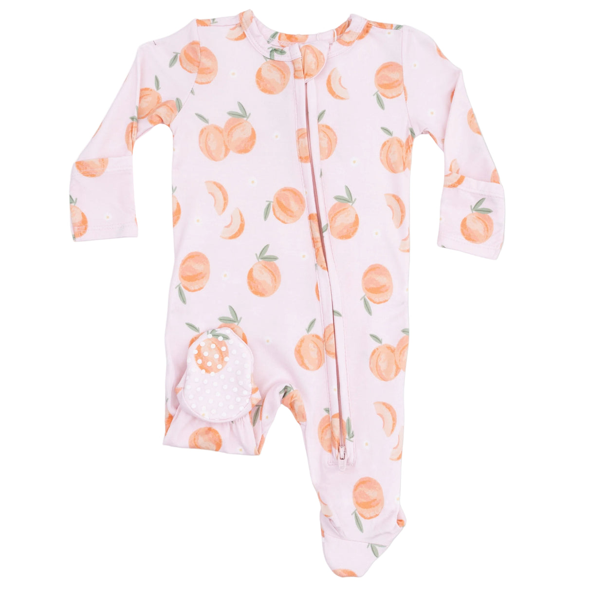 Sweet Peach - 2 Way Ruffle Back Zipper Footie