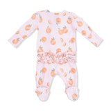 Sweet Peach - 2 Way Ruffle Back Zipper Footie
