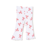 Puffy Long Sleeve Oversized Sweatshirt + Flared Pant - Candy Canes - HoneyBug 