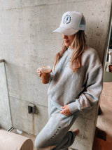 Mother Printed Crew Neck Sweatshirt- Heather Gray - HoneyBug 