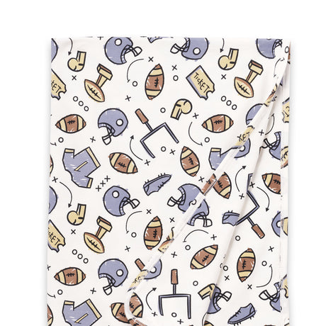 Touchdown Baby Boy Bamboo Football Stroller Blanket - HoneyBug 