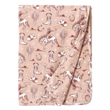 Wild Wrangler/Pink Bamboo Western Cowgirl Stroller Blanket