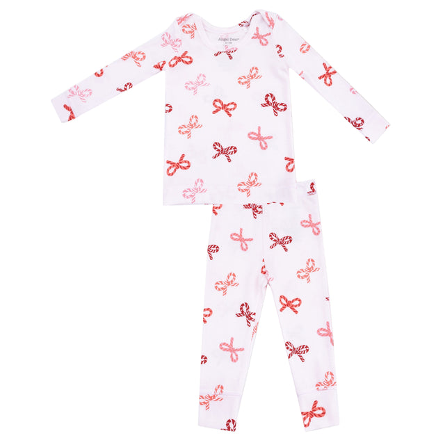 Loungewear Set - Candy Cane Bows - HoneyBug 