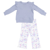 Ruffle Shoulder Shirt and Flare Pant - HoneyBug 