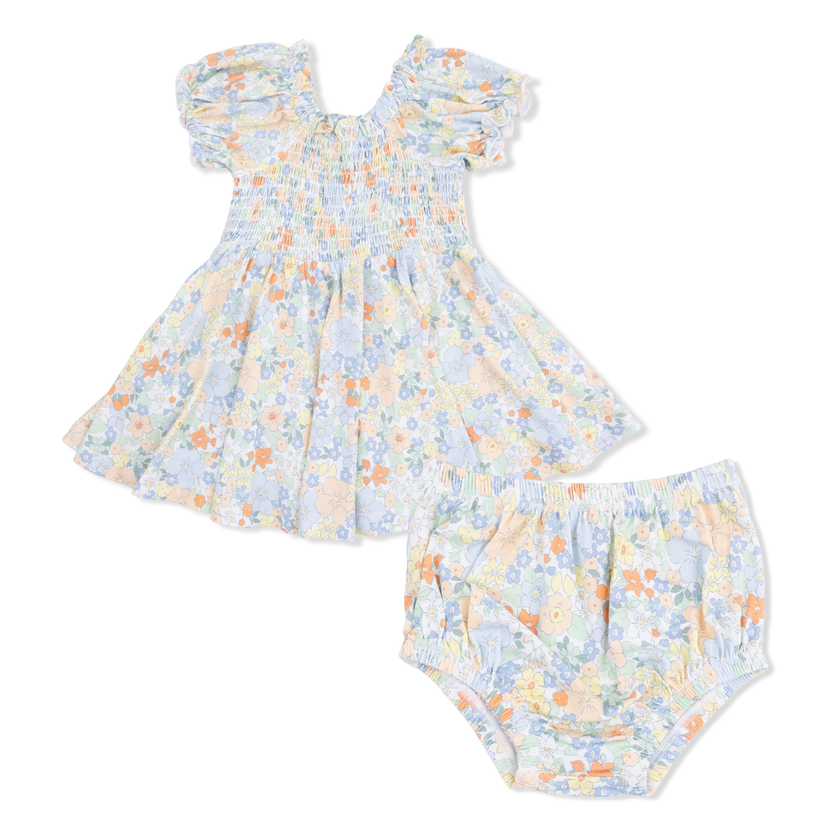 Georgia Floral - Smocked Twirly Dress and Bloomer