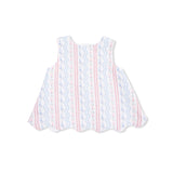 Tulip Stripe - Scallop Back Top with Bloomer & Headband