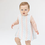 Tulip Stripe - Scallop Back Top with Bloomer