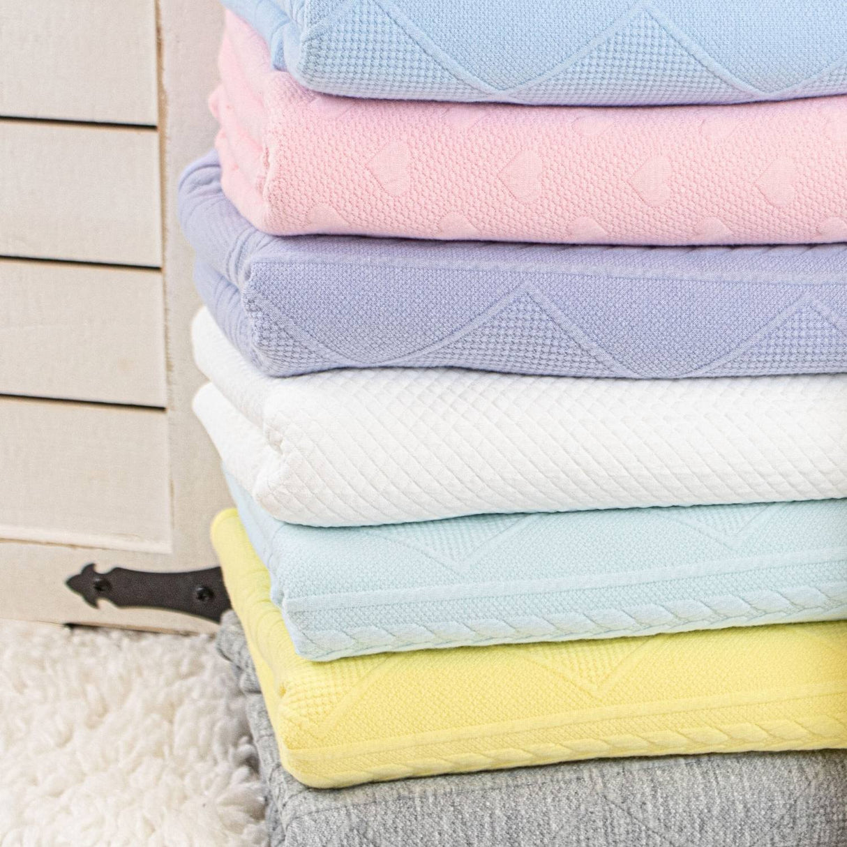 Yellow Knit Blanket - HoneyBug 