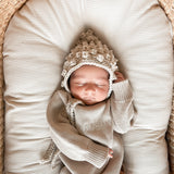 Oat Ribbed Baby Lounger Cover