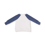 Raglan Sweatshirt with Red #1 Patch - Varsity Vintage Indigo - HoneyBug 
