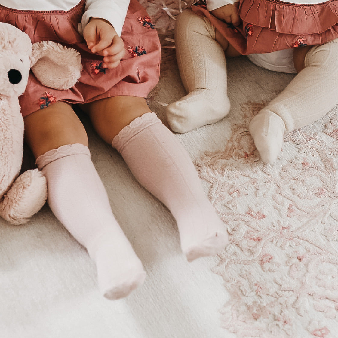 Ruffle Cotton Knee High Socks