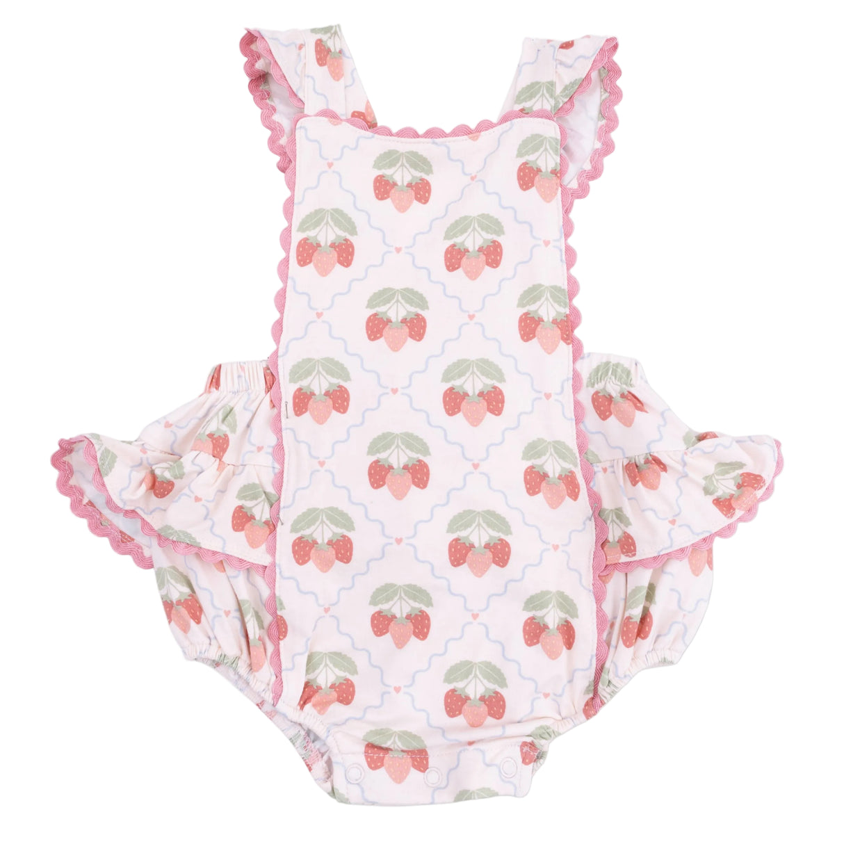 Sweet Strawberries - Ric Rac Ruffle Sunsuit