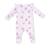 Ribbon Ballerinas - 2 Way Ruffle Sleeve Zipper Footie