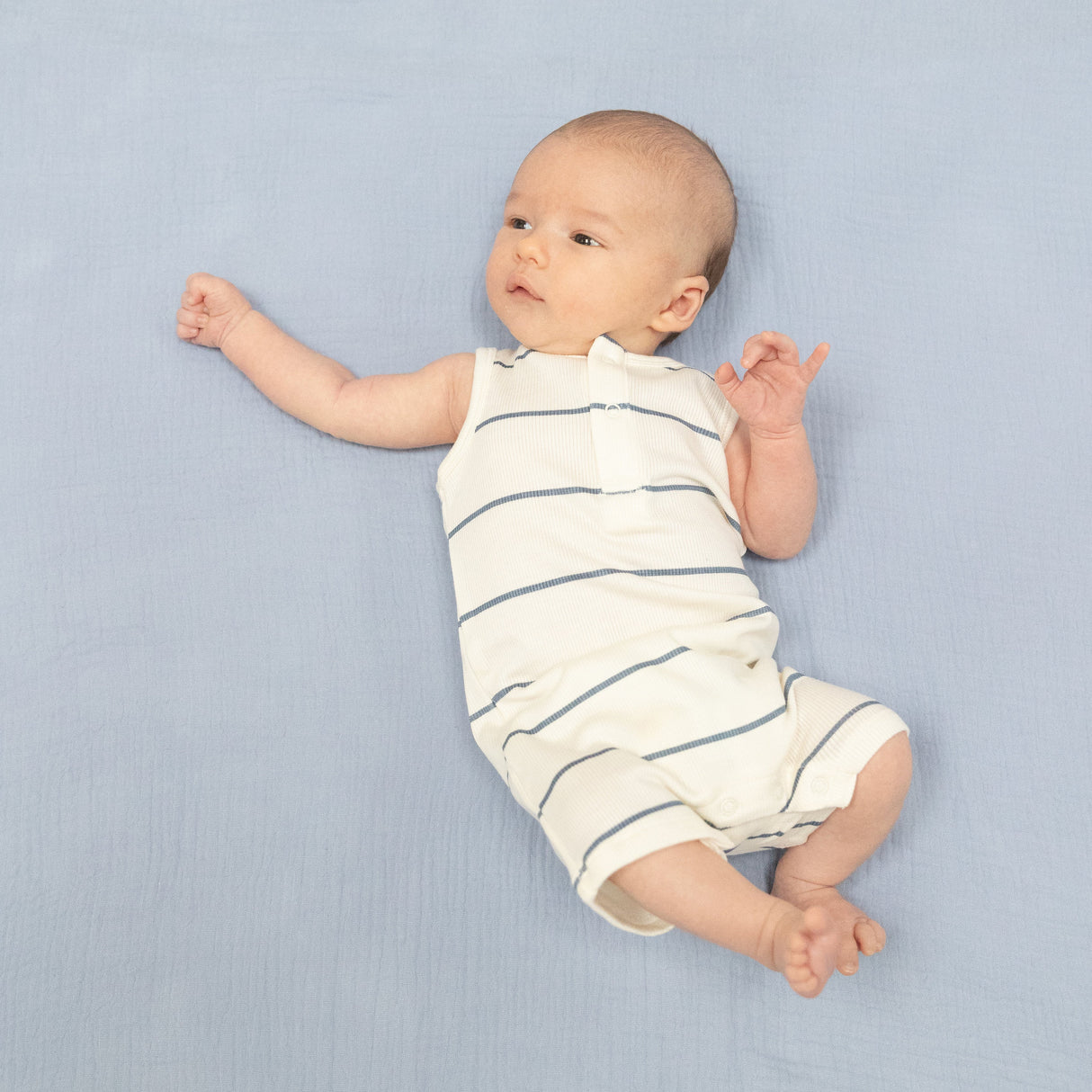 Vintage Stripe - Henley Shortie Romper