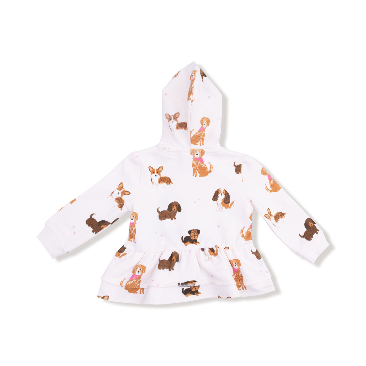 Zip Peplum Hoodie - Best Friend Dogs - Pink - HoneyBug 