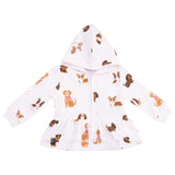 Zip Peplum Hoodie - Best Friend Dogs - Pink - HoneyBug 