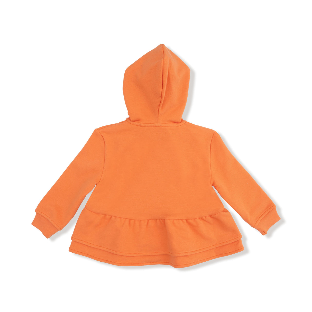 Zip Peplum Hoodie - Varsity Orange - HoneyBug 