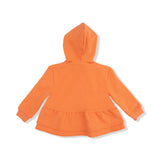Zip Peplum Hoodie - Varsity Orange - HoneyBug 