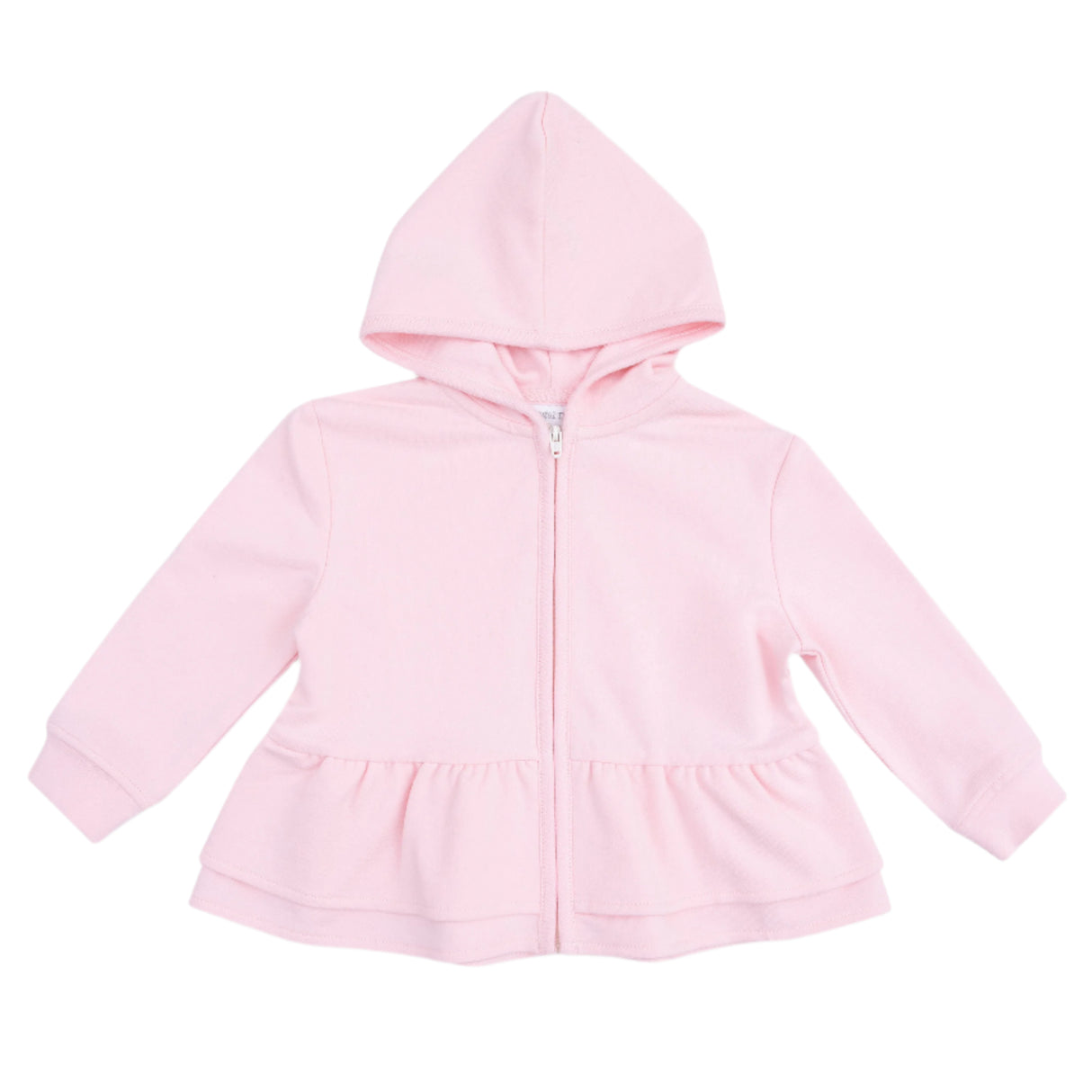 Zip Peplum Hoodie - Varsity Pink - HoneyBug 