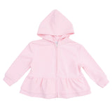 Zip Peplum Hoodie - Varsity Pink - HoneyBug 