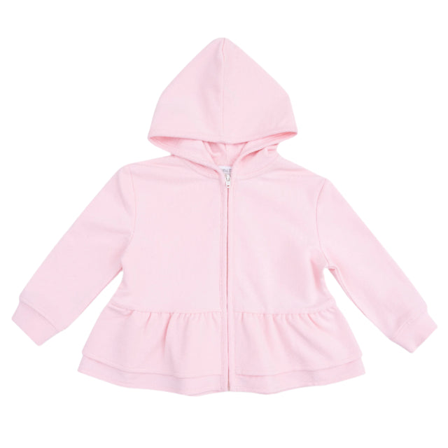 Zip Peplum Hoodie - Varsity Pink - HoneyBug 